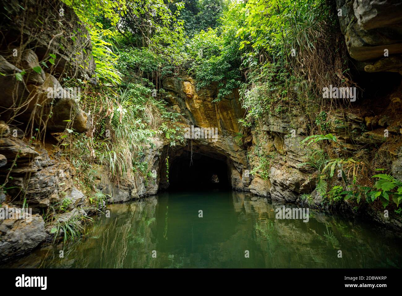 El paisaje de Ninh Binh con las cuevas de Tam Coc y Trang An Foto de stock