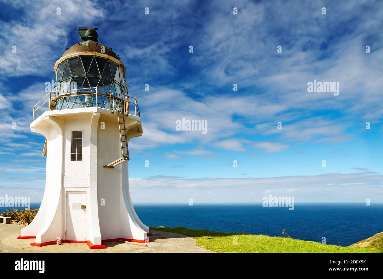 Cape Reinga Faro, borde del norte de Nueva Zelanda Foto de stock