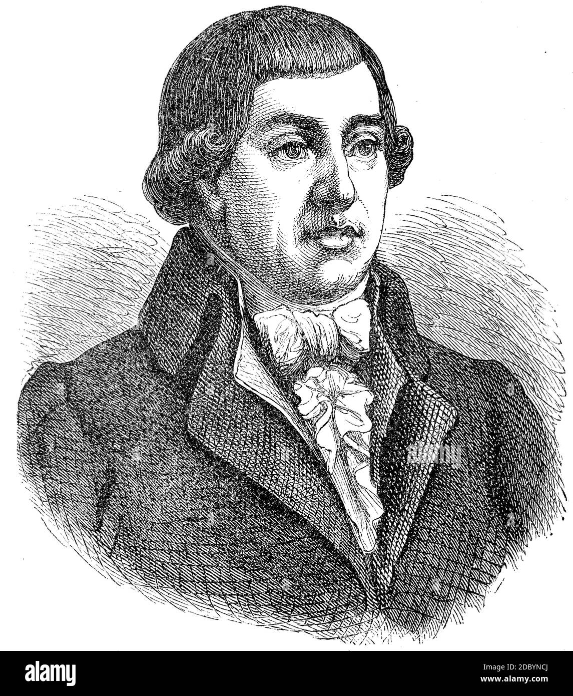 Gottfried August Bürger, 31 de diciembre de 1747 - 8 de junio de 1794, poeta alemán / Gottfried August Bürger, 31. Dezember 1747 - 8. Juni 1794, deutscher Dichter in der Zeit der Aufklärung, bekannt geworden sind vor allem seine Balladen sowie die Abenteuer des Freiherrn von Münchhausen, Historisch, histórica, digital mejora la reproducción de un original del siglo 19 / digitale Reproduktion einer Originalvorlage aus 19. Jahrhundert Foto de stock