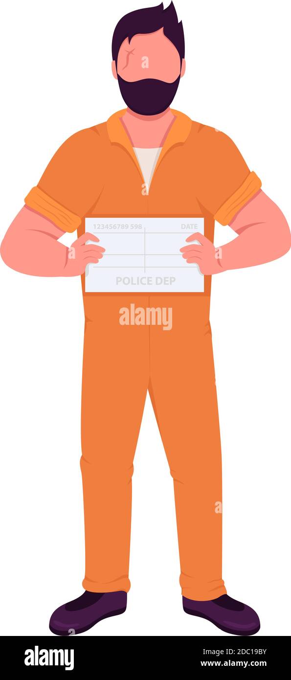 Ladrón en esposas de color plano vector sin rostro carácter Imagen Vector  de stock - Alamy
