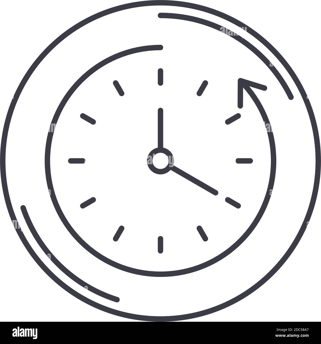 Desactivar icono de reloj, ilustración lineal aislada, vector de línea  delgada, signo de diseño web, símbolo de concepto de contorno con trazo  editable sobre fondo blanco Imagen Vector de stock - Alamy