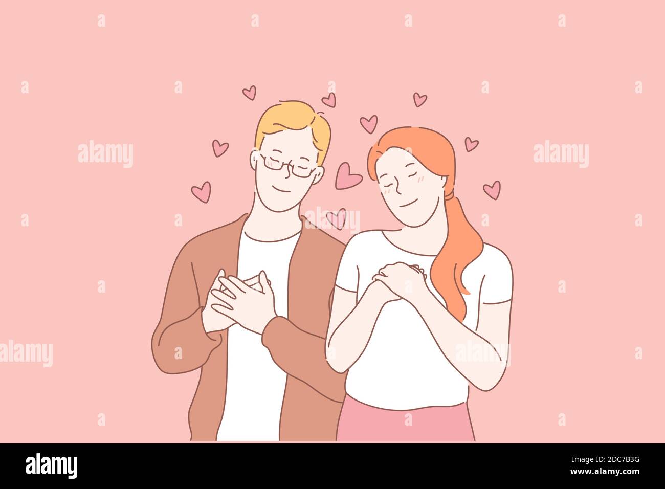 Familia Amor Concepto De Relacion La Joven Pareja De Feliz Tiene Una Tierna Relacion Dulce Novia Ama Mucho A Su Novio Toda La Familia Feliz Imagen Vector De Stock Alamy