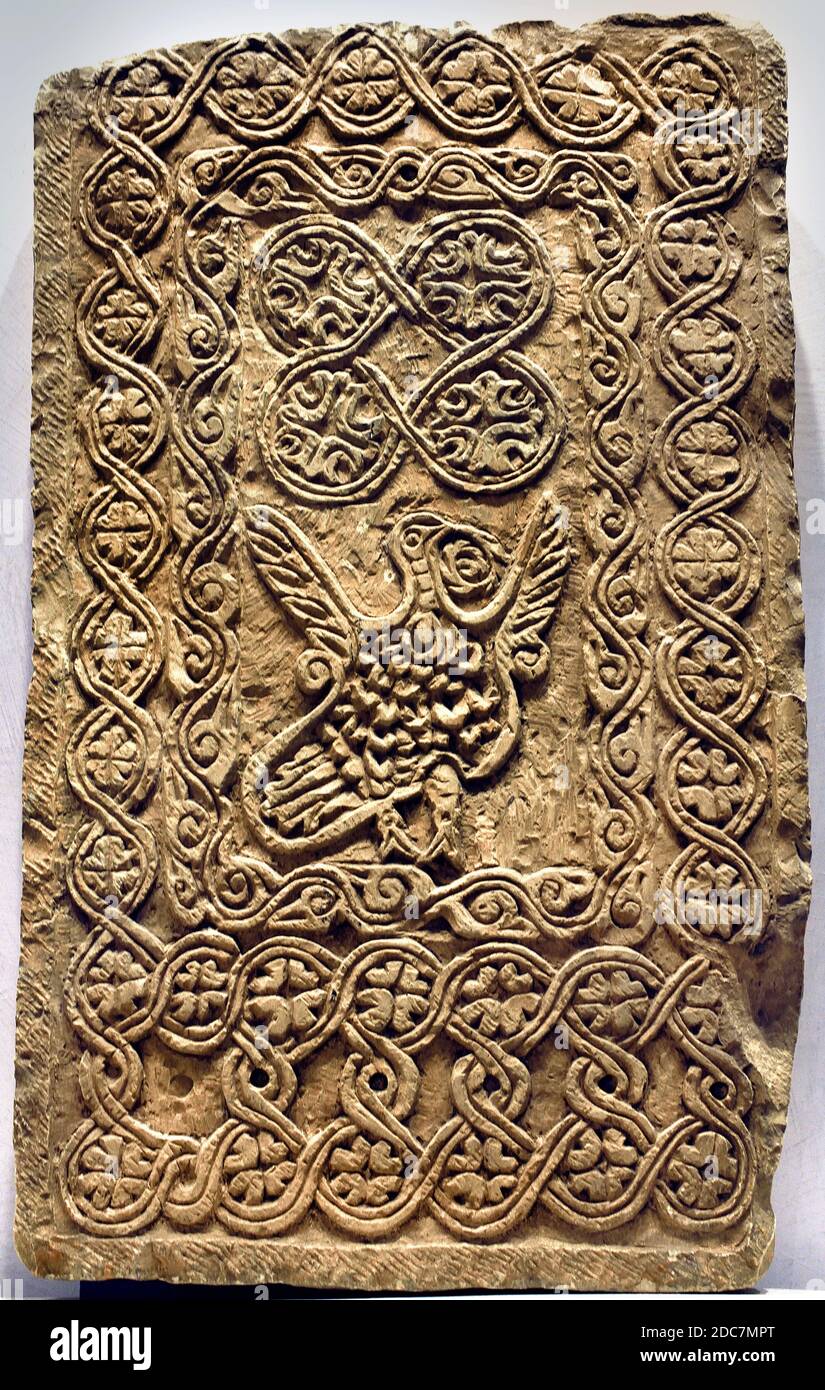 Placa de iconostasis del siglo V Egipto, egipcio (el arte copto es el arte cristiano del Egipto bizantino-greco-romano y de las Iglesias cristianas coptas.) Foto de stock