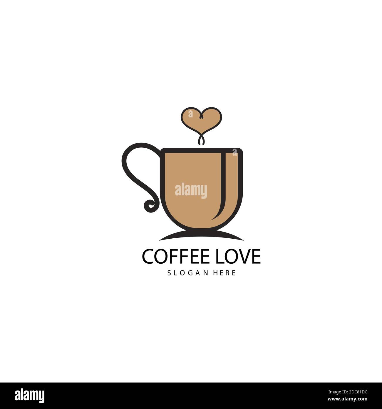 El logotipo de la taza de café de vector Plantilla de diseño del icono  Imagen Vector de stock - Alamy