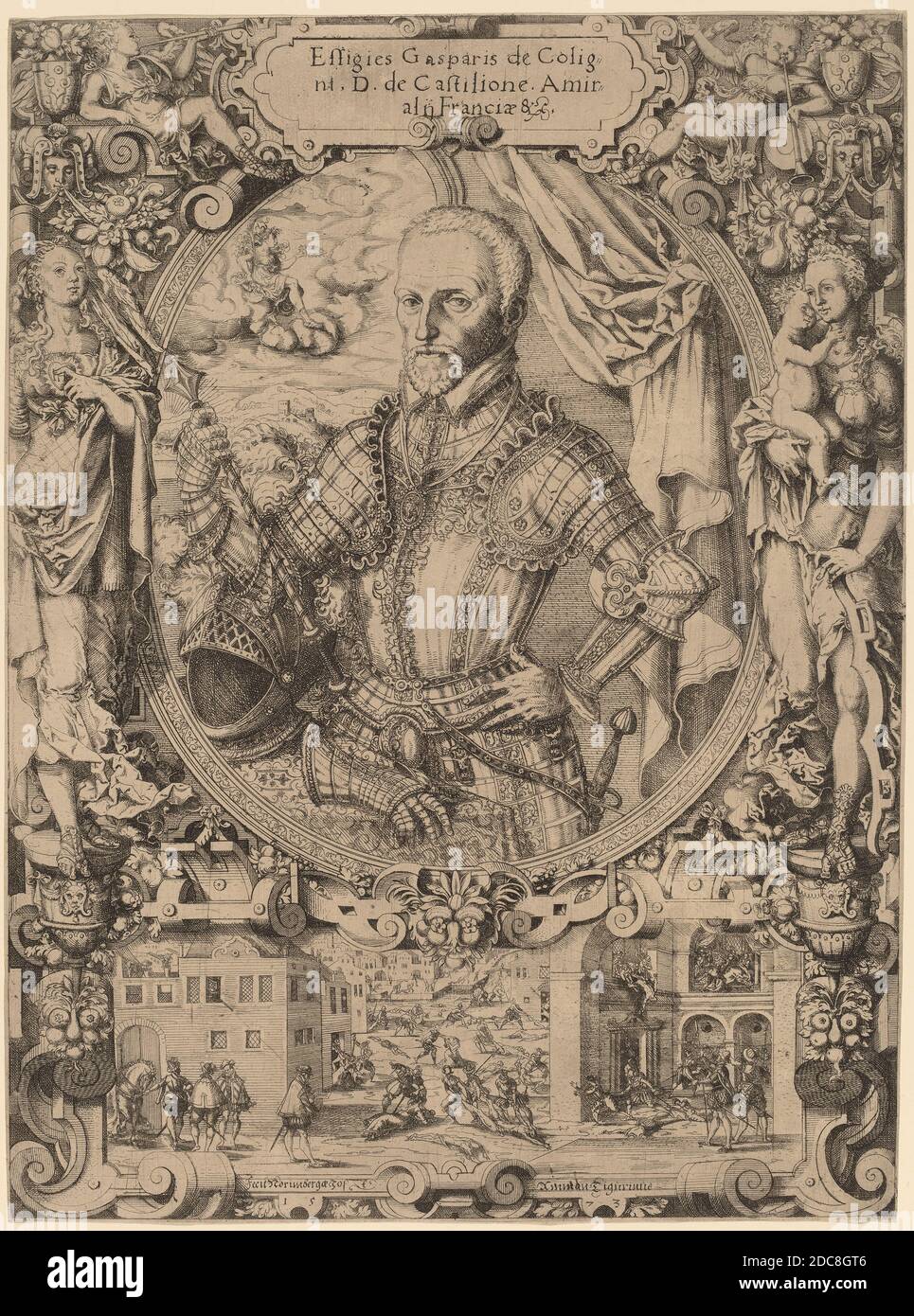 Jost Amman, (artista), Suiza, 1539 - 1591, Gaspar de Coligny, 1573 Foto de stock