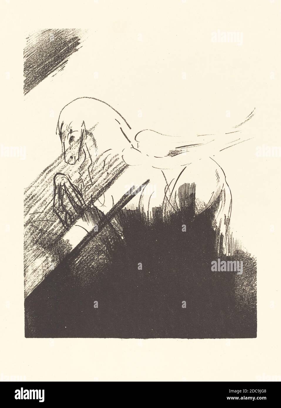 Odilon Redon, (artista), francés, 1840 - 1916, Cheval aile (caballo alado), 1894, litografía Foto de stock