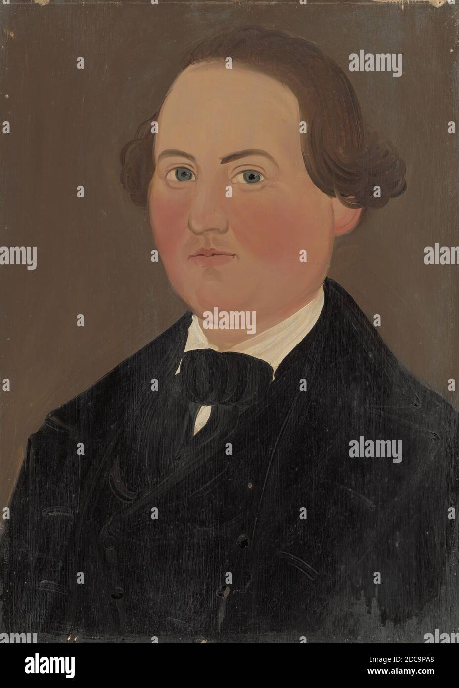 Prior-Hamblin School, (pintor), americano, activo mediados del siglo 19, marido, c. 1845, aceite sobre cartón, total: 36.4 x 26 cm (14 5/16 x 10 1/4 in.), enmarcado: 51.4 x 41.2 x 3.1 cm (20 1/4 x 16 1/4 x 1 1/4 in Foto de stock