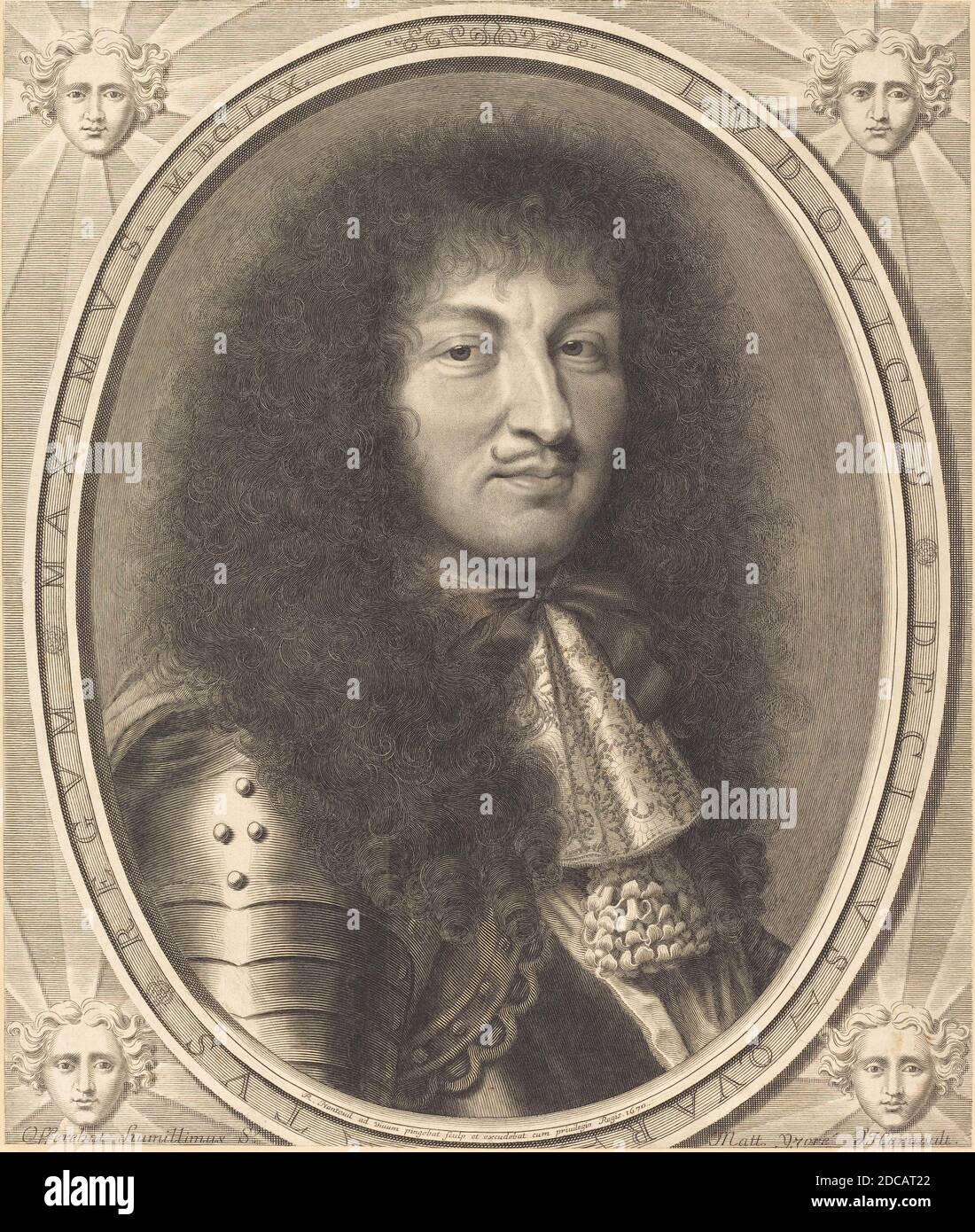 Robert Nanteuil, (artista), francés, 1623 - 1678, Luis XIV, 1670, grabado, hoja (recortada a la Marca de la placa): 44.9 x 37.9 cm (17 11/16 x 14 15/16 pulg Foto de stock