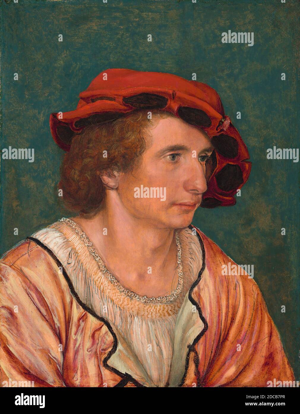 Hans Holbein el joven, (pintor), alemán, 1497/1498 - 1543, Retrato de un  joven, c. 1520/1530, aceite sobre panel, superficie pintada: 22 x 17 cm (8  11/16 x 6 11/16 in.), soporte: 23.2