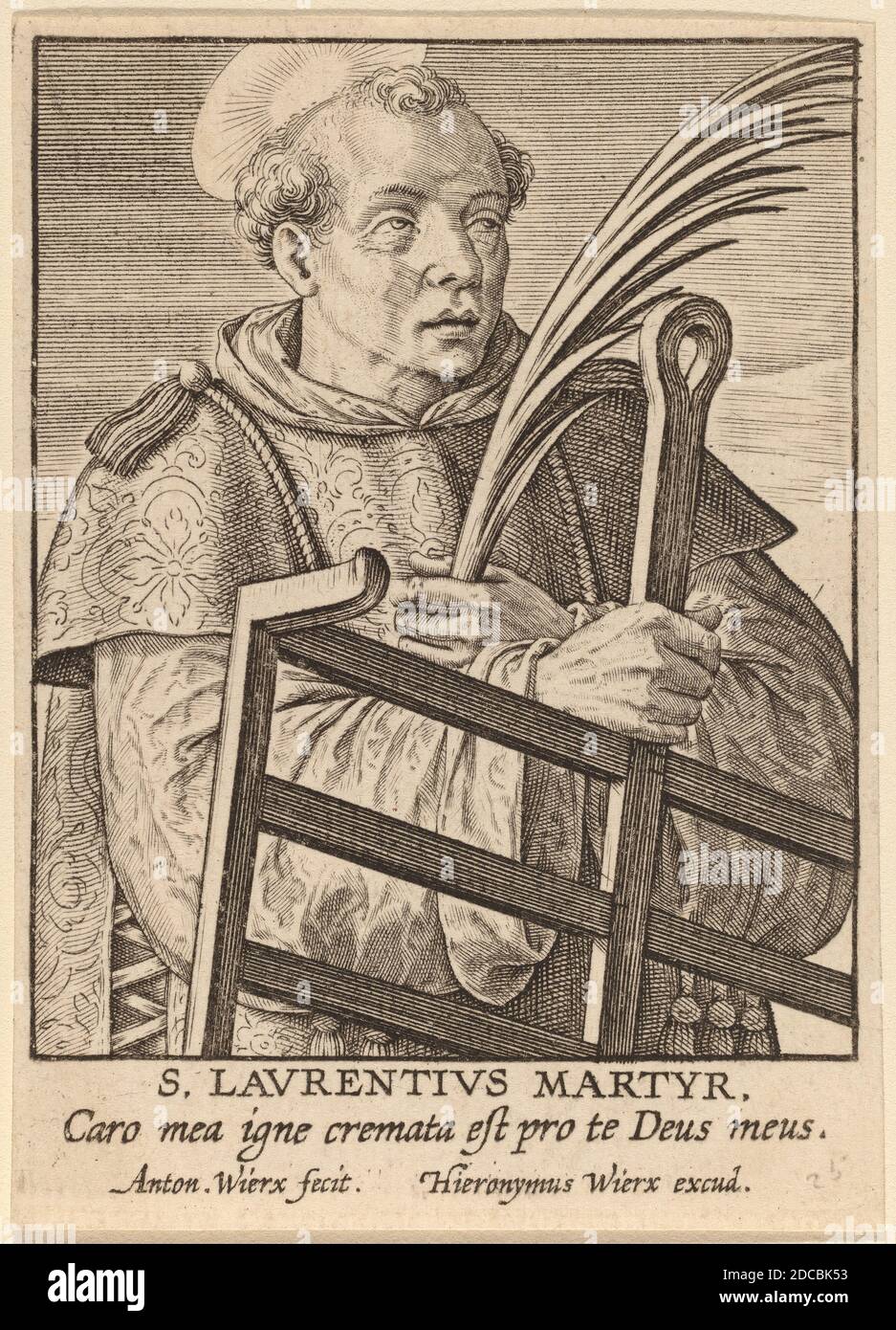 Anton Wierix II, (artista), flamenco, c. 1555/1559 - 1604, S. Laurentius Martyr, grabado Foto de stock