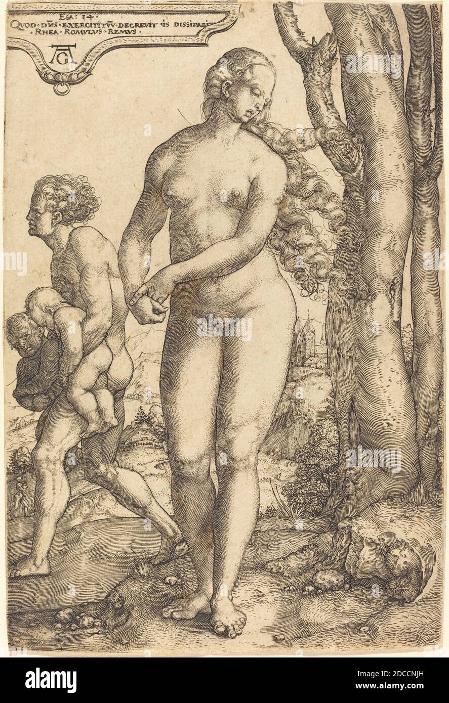 Heinrich Aldegrever, (artista), alemán, 1502 - 1555/1561, Rhea Silvia Foto de stock