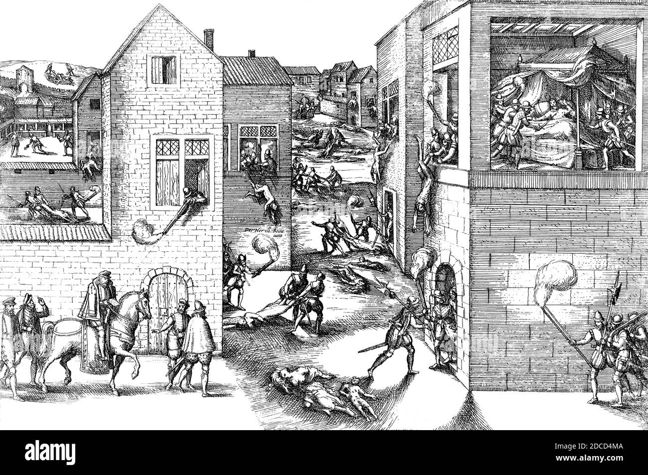 Asesinato de Gaspard de Coligny, 1572 Foto de stock