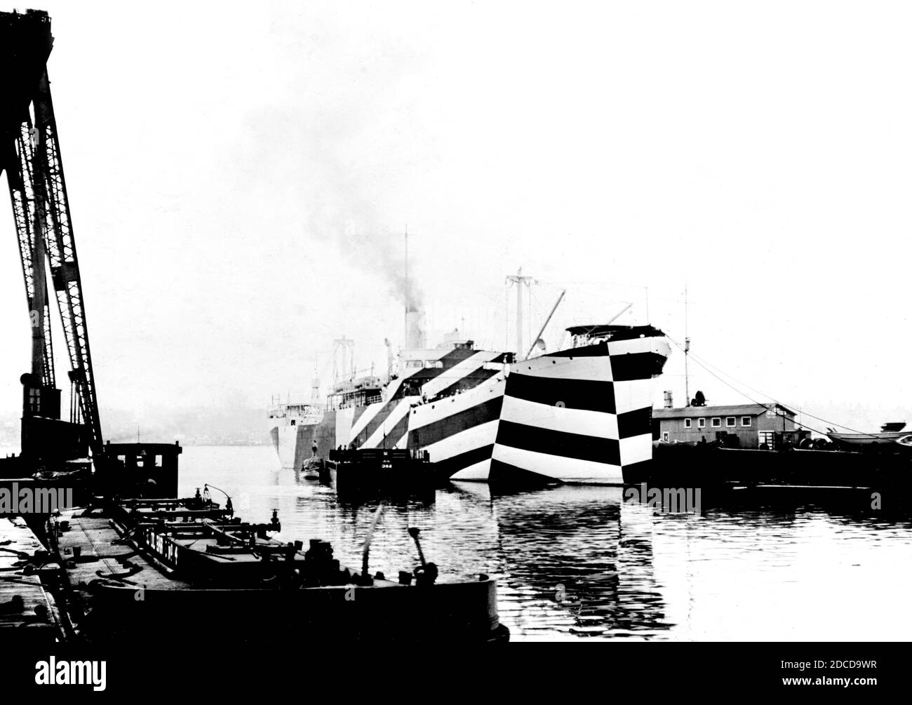 WWI, USS West Mahomet, Dazzle Camouflage, 1918 Foto de stock