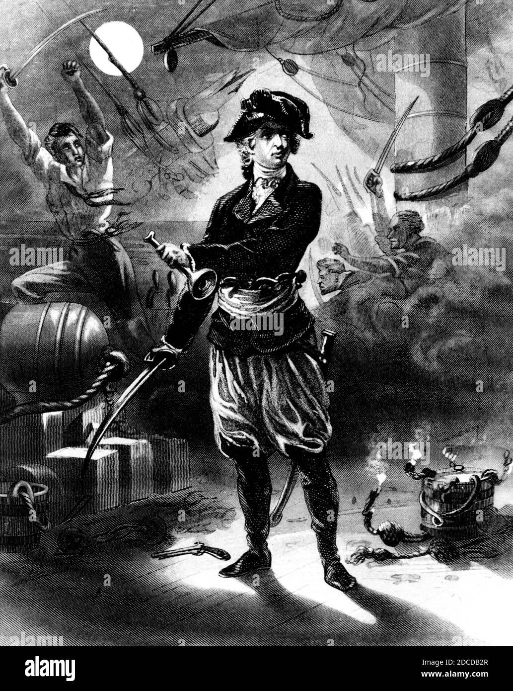 Batalla de Flamborough Head, Capitán John Paul Jones Foto de stock
