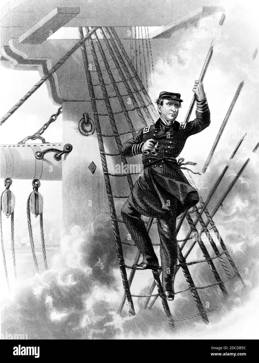 Battle of Mobile Bay, Almirante Farragut, 1864 Foto de stock