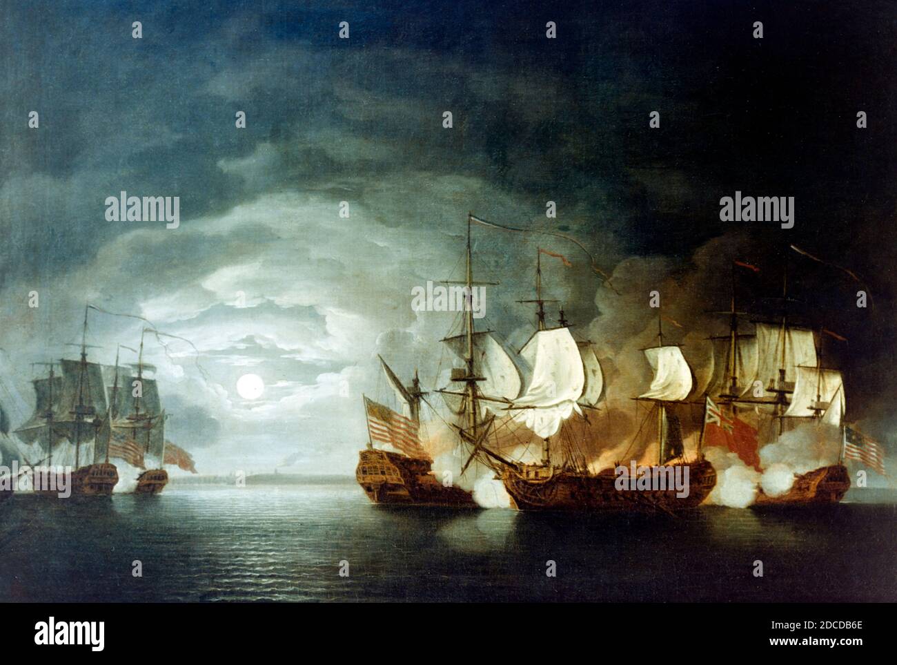 Batalla de Flamborough Head, 1779 Foto de stock