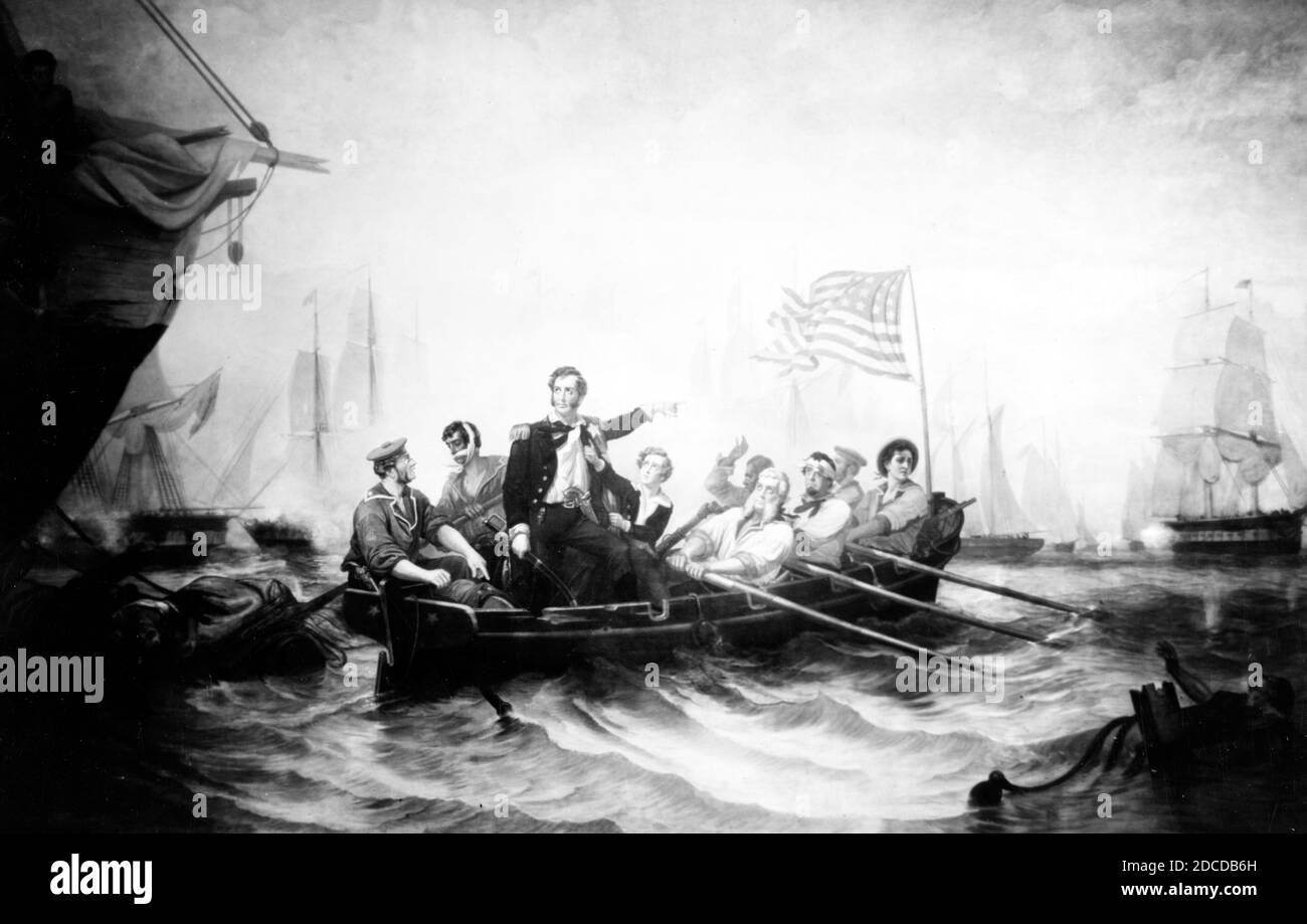 Guerra de 1812, Batalla del Lago Erie, 1813 Foto de stock