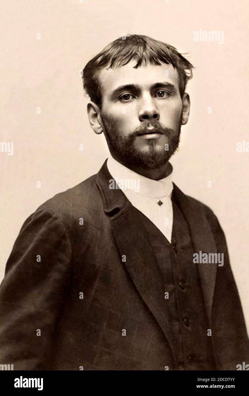 1882 ca., Viena, AUSTRIA : el pintor de secesión más célebre de Viena GUSTAV KLIMT ( 1862 - 1918 ) . Foto fotógrafo desconocido . - RETRATO - RITRATTO - Barba - Barba - ARTE - ARTES VISUALES - ARTI VISIVE - PITTORE - SECESIÓN VIENESA - VIENA - AUSTRIA - ARTES VISUALES - ARTI VISIVE - personalità da giovane - giovani - personalidades personalidad cuando era joven --- Archivio GBB Foto de stock