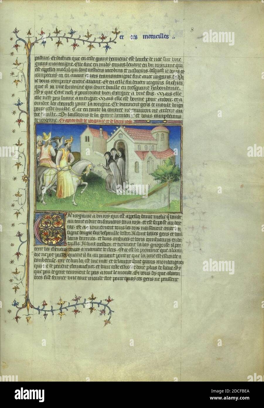 Rey David VII de Georgia. Bibliotheque Nationale MS Fr. 2810 fol. 8r. Foto de stock