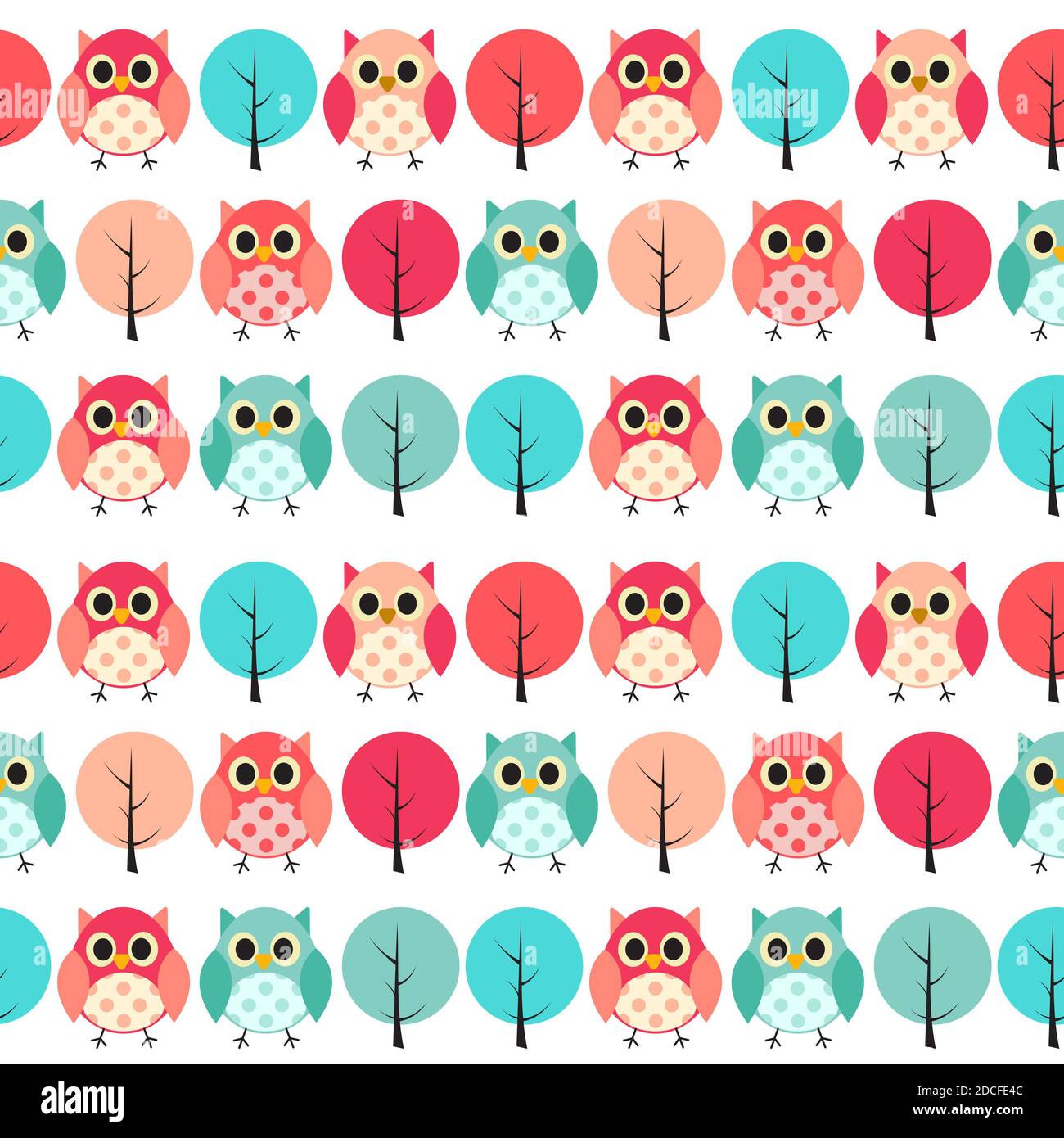 OWL sin costuras patrón Ilustración de fondo Foto de stock