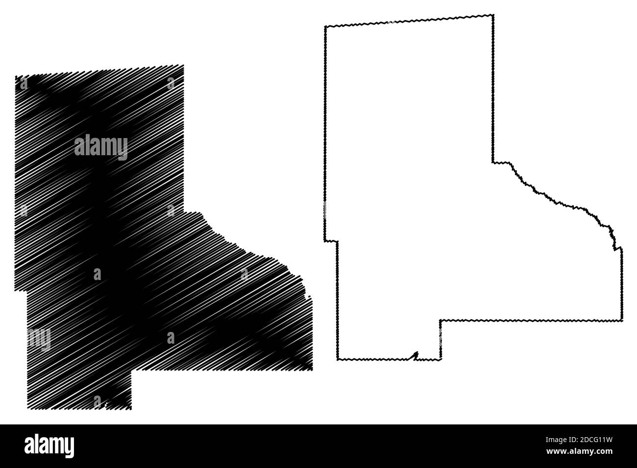 Condado Jefferson Davis, Mississippi (condado de EE.UU., Estados Unidos de América, EE.UU., EE.UU.) mapa ilustración vectorial, bosquejo de garabatos Jefferson Davis ma Ilustración del Vector