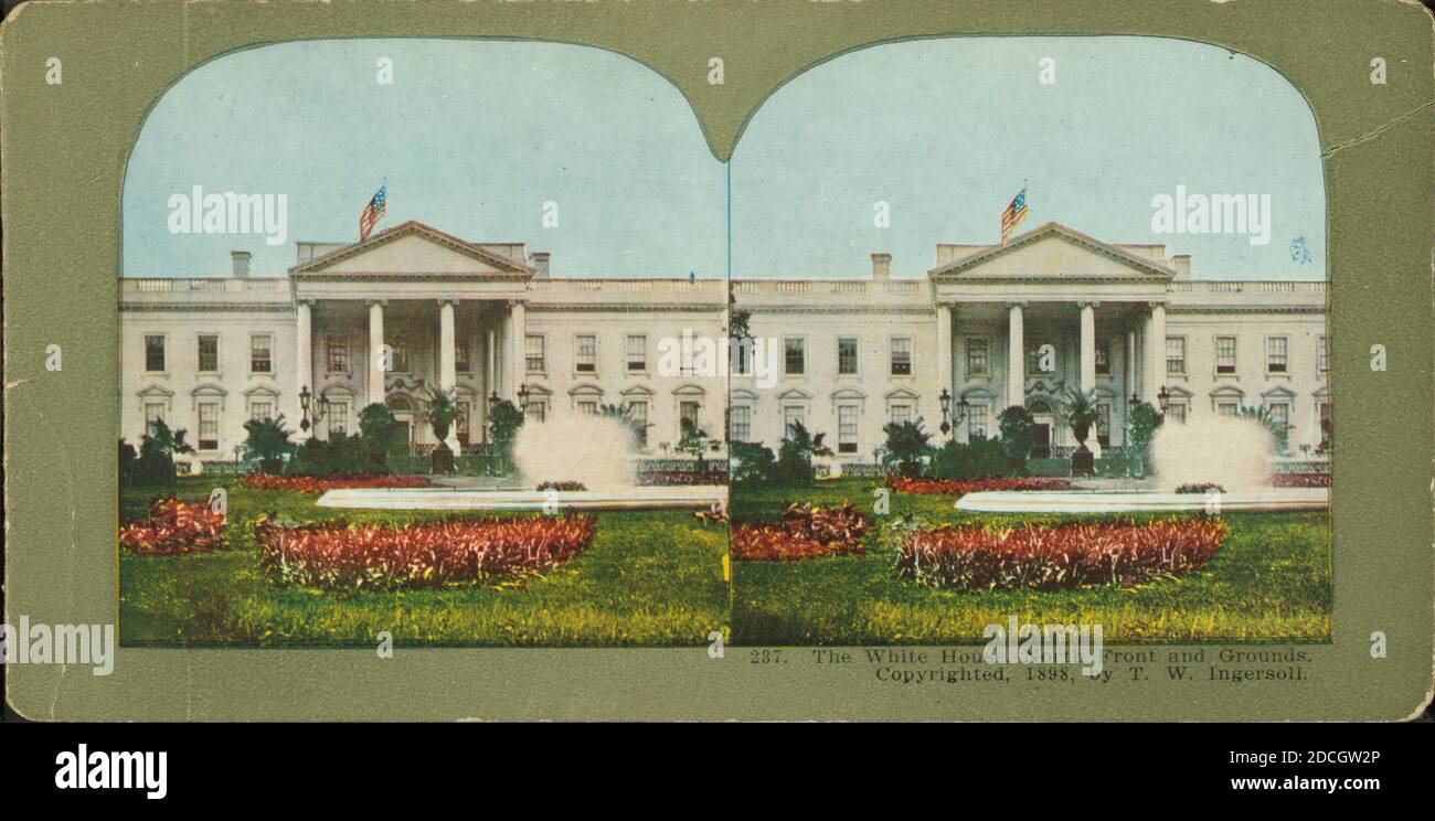 La Casa Blanca, frente Norte y Terrenos, Ingersoll, T. W. (Truman Ward) (1862-1922), Casa Blanca (Washington, D.C.), 1898, Washington (D.C.) Foto de stock
