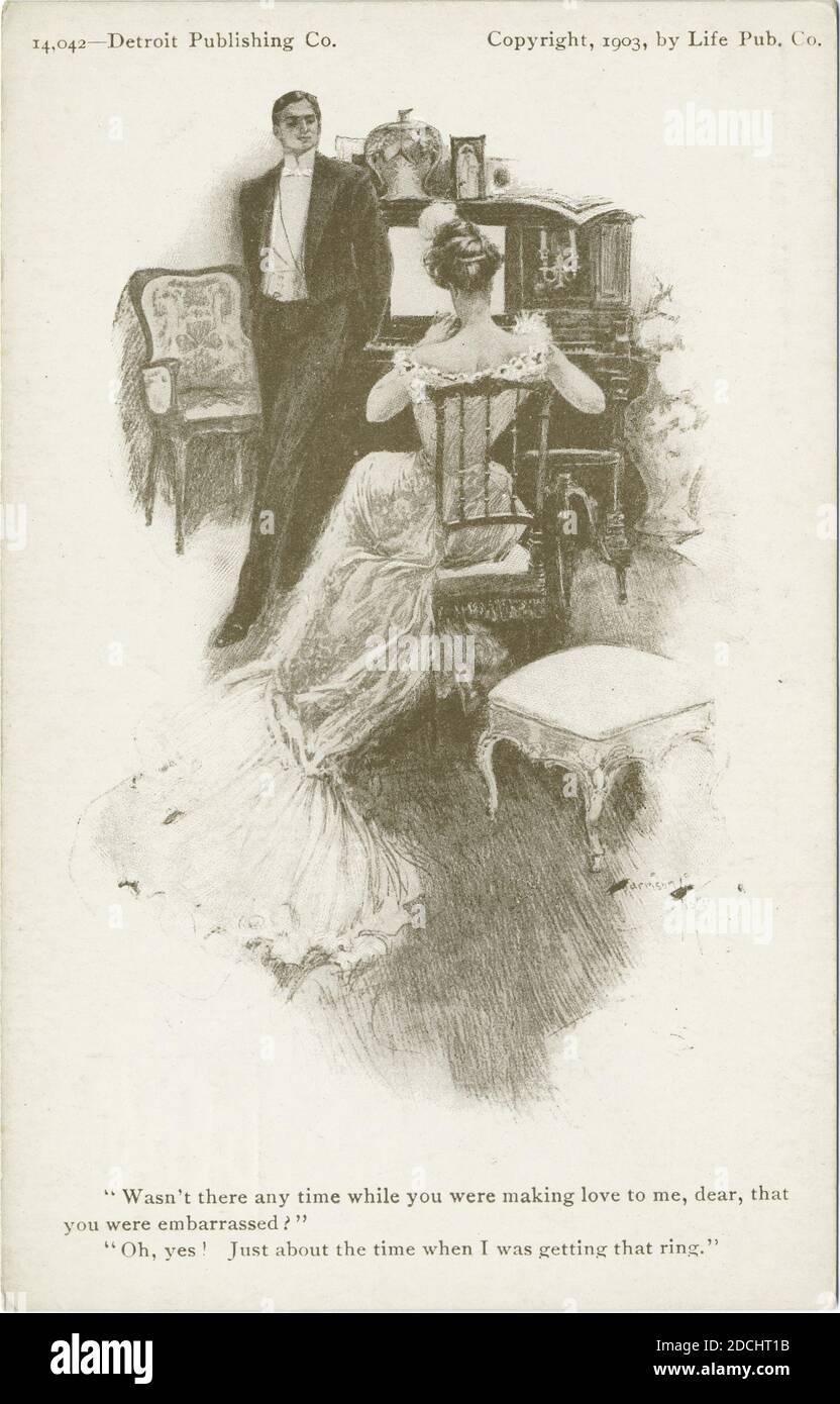 No estaba allí, Cartoons de vida, imagen fija, Postales, 1898 - 1931 Foto de stock
