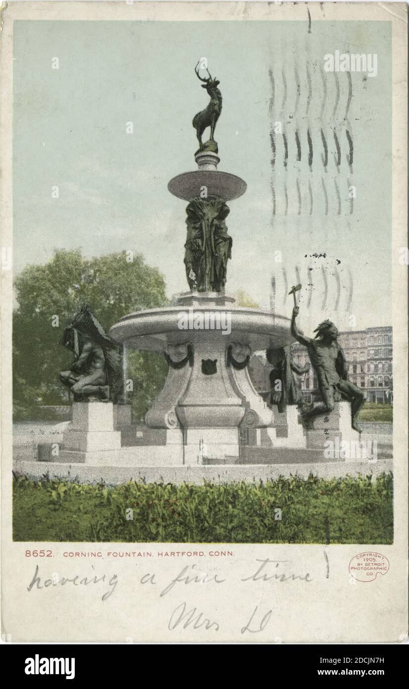 Fuente Corning, Hartford, Conn., imagen fija, Postales, 1898 - 1931 Foto de stock