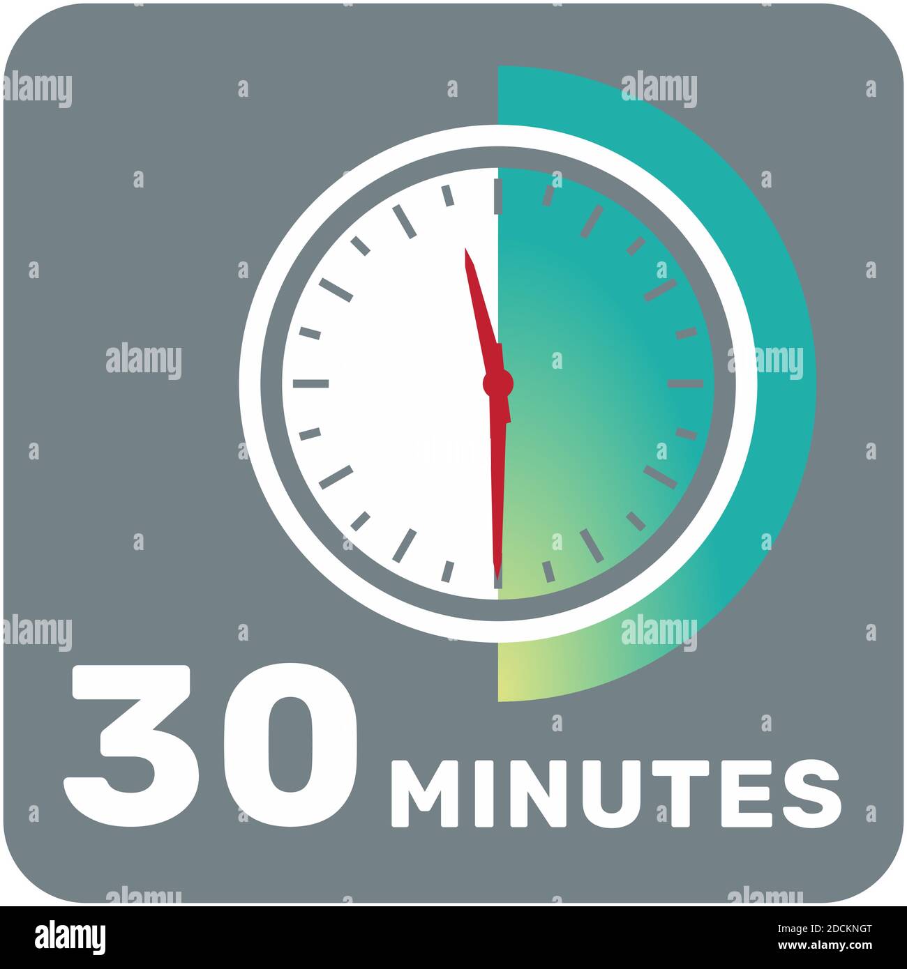 30 minutos, reloj analógico, icono de temporizador aislado. Ilustración  vectorial, EPS Imagen Vector de stock - Alamy