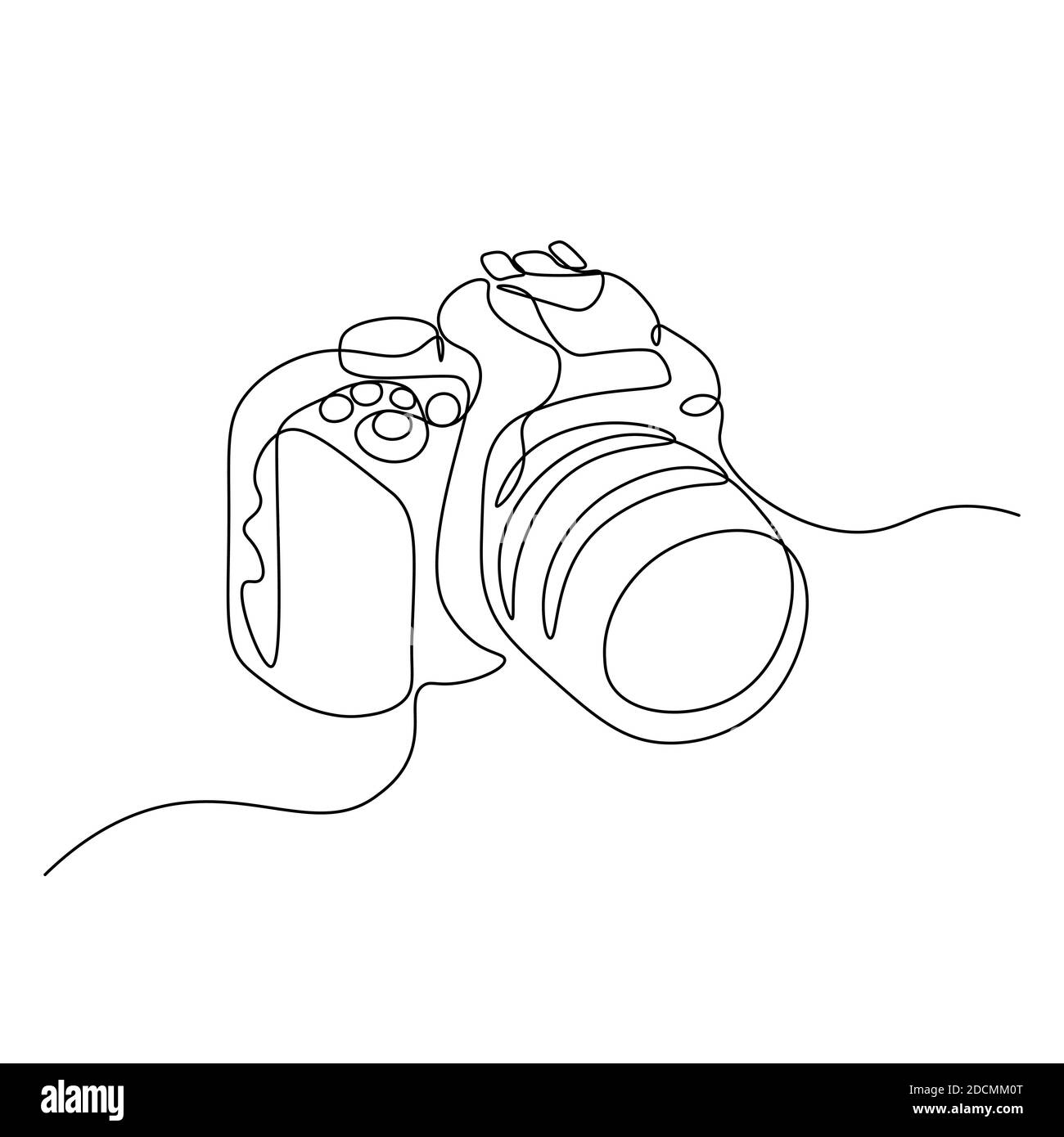 Línea de dibujo de la cámara de fotos.