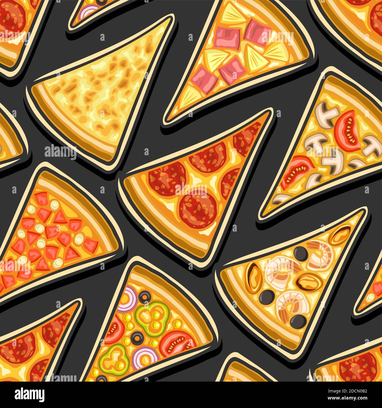 Pizza cuadrada Imágenes vectoriales de stock - Alamy