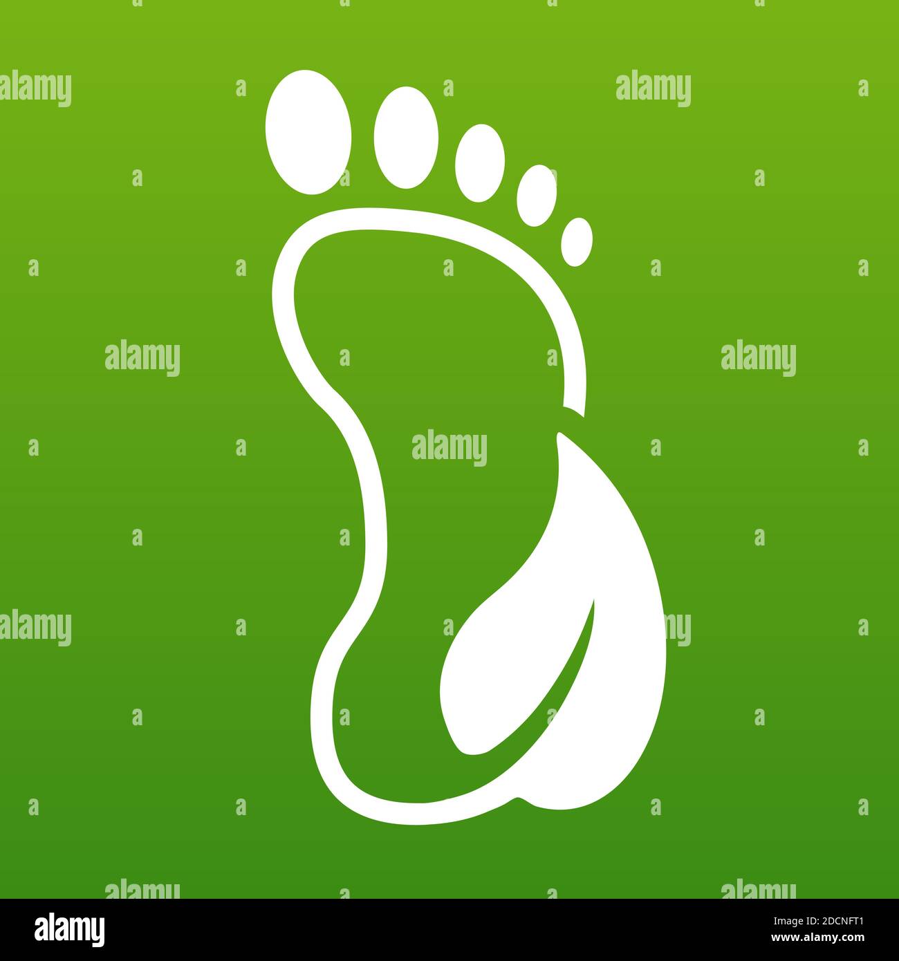Huella ecológica símbolo verde contorno icono vector ilustración Ilustración del Vector