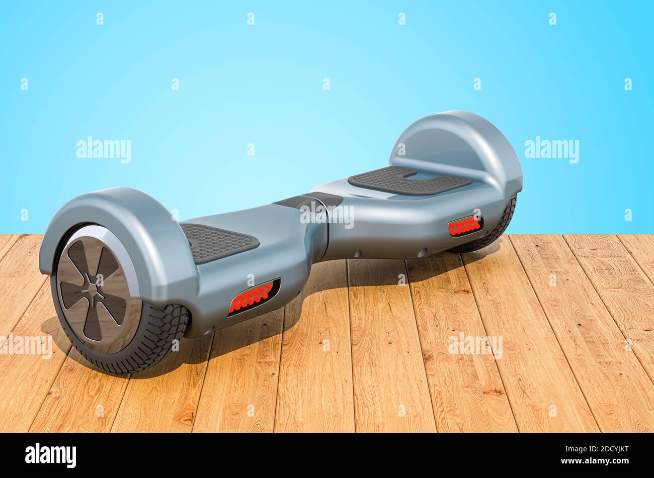 Aerodeslizador o scooter autobalanceado en los tablones de madera,  renderizado en 3D Fotografía de stock - Alamy