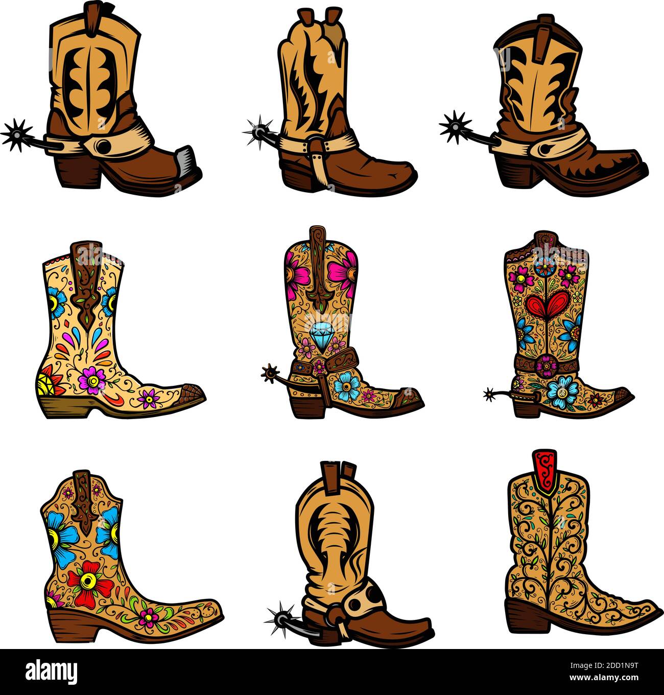 Diseño de botas vaqueras new arrivals