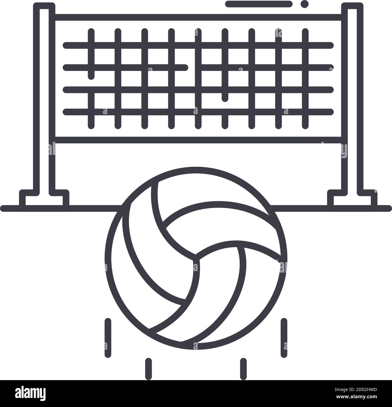 Ilustración de Icono De Delgada Línea De Pelota De Voleibol