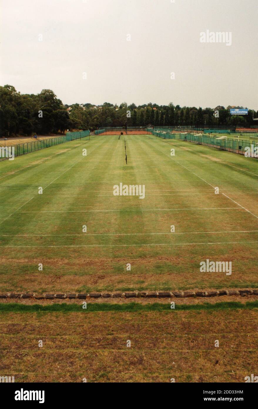 Vista de las canchas de Kooyong Lawn Tennis Club, Australia 2001 Foto de stock