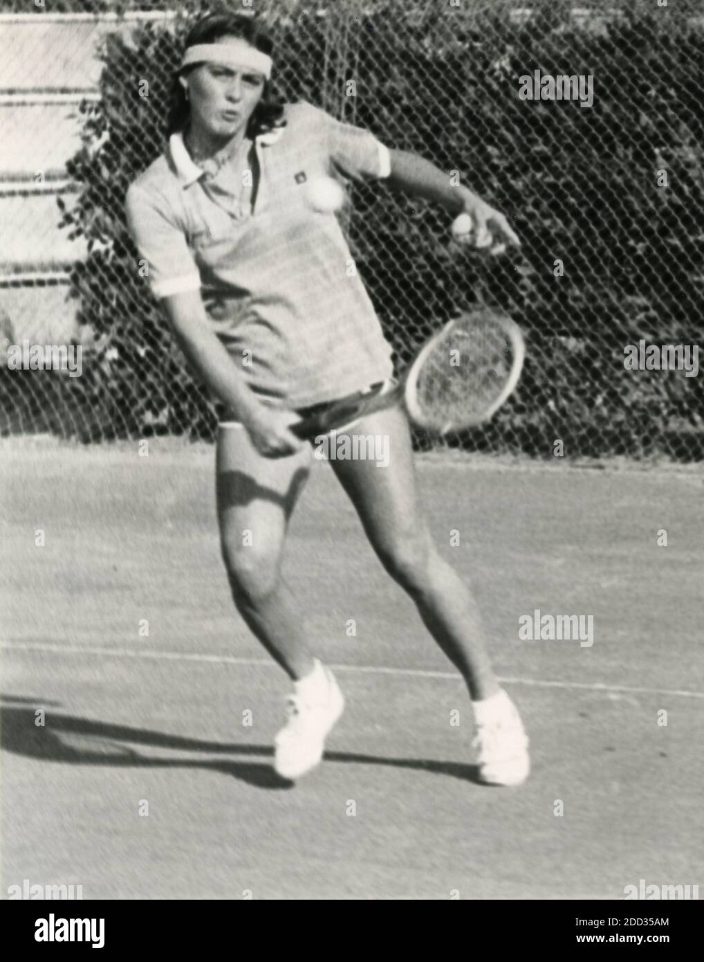 La jugadora italiana de tenis Flavia Filippi, 1980 Foto de stock
