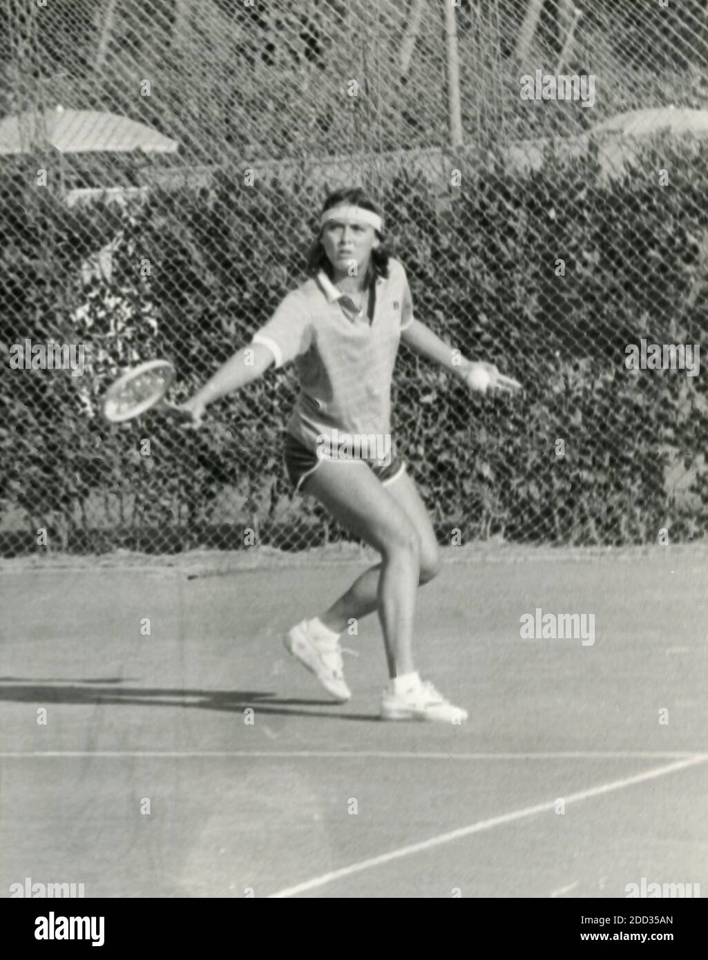 La jugadora italiana de tenis Flavia Filippi, 1980 Foto de stock