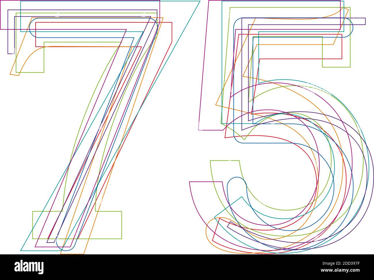 número 75 en el esquema Imagen Vector de stock - Alamy