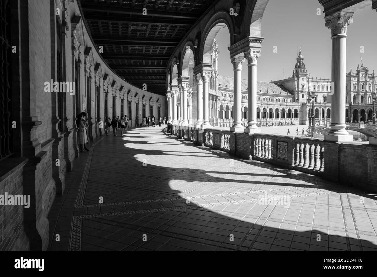 Sombras de la tarde en la Plaza de España Foto de stock