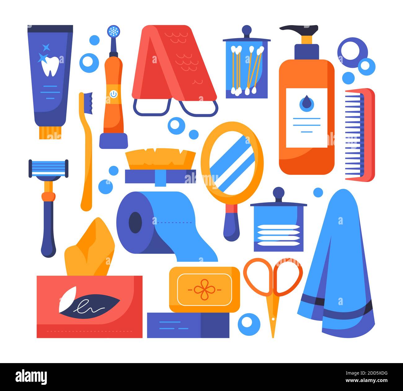 Higiene personal - conjunto de elementos de diseño plano Imagen Vector de  stock - Alamy