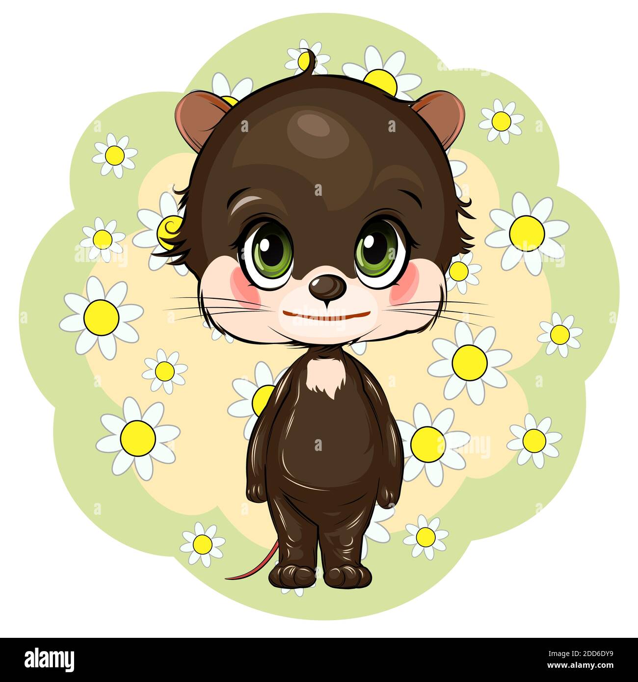 Pequeño ratón. Lindo animal divertido sobre un fondo abstracto con flores. Niño. Estilo de dibujos animados. Aislado sobre blanco Fotografía de stock - Alamy Pequeño ratón. Lindo animal divertido sobre un fondo abstracto con flores. Niño. Estilo de dibujos animados. Aislado sobre blanco Fotografía de stock - Alamy