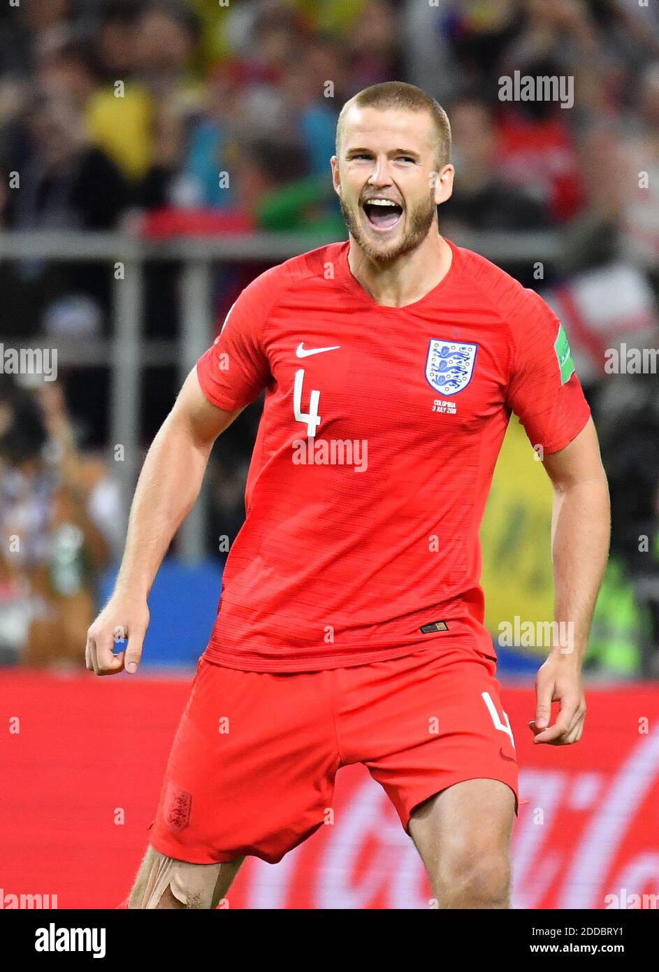 Eric Dier de Inglaterra durante la final de la Copa Mundial de la FIFA 2018 1/8 Colombia contra Inglaterra en el Spartak Stadium, Moscú, Rusia, de julio de 2018. Foto