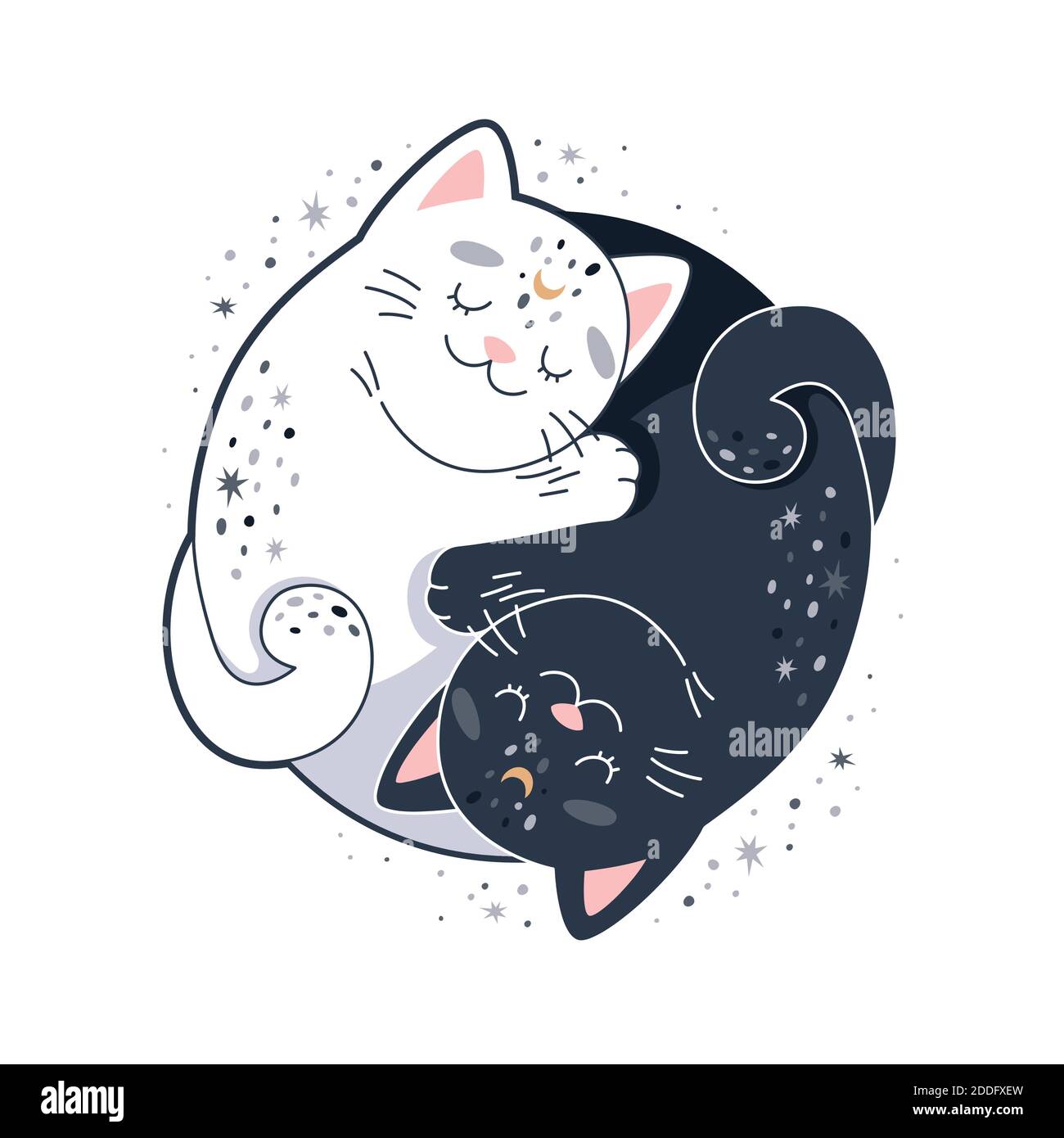 Yin yang cats Imágenes vectoriales de stock - Alamy