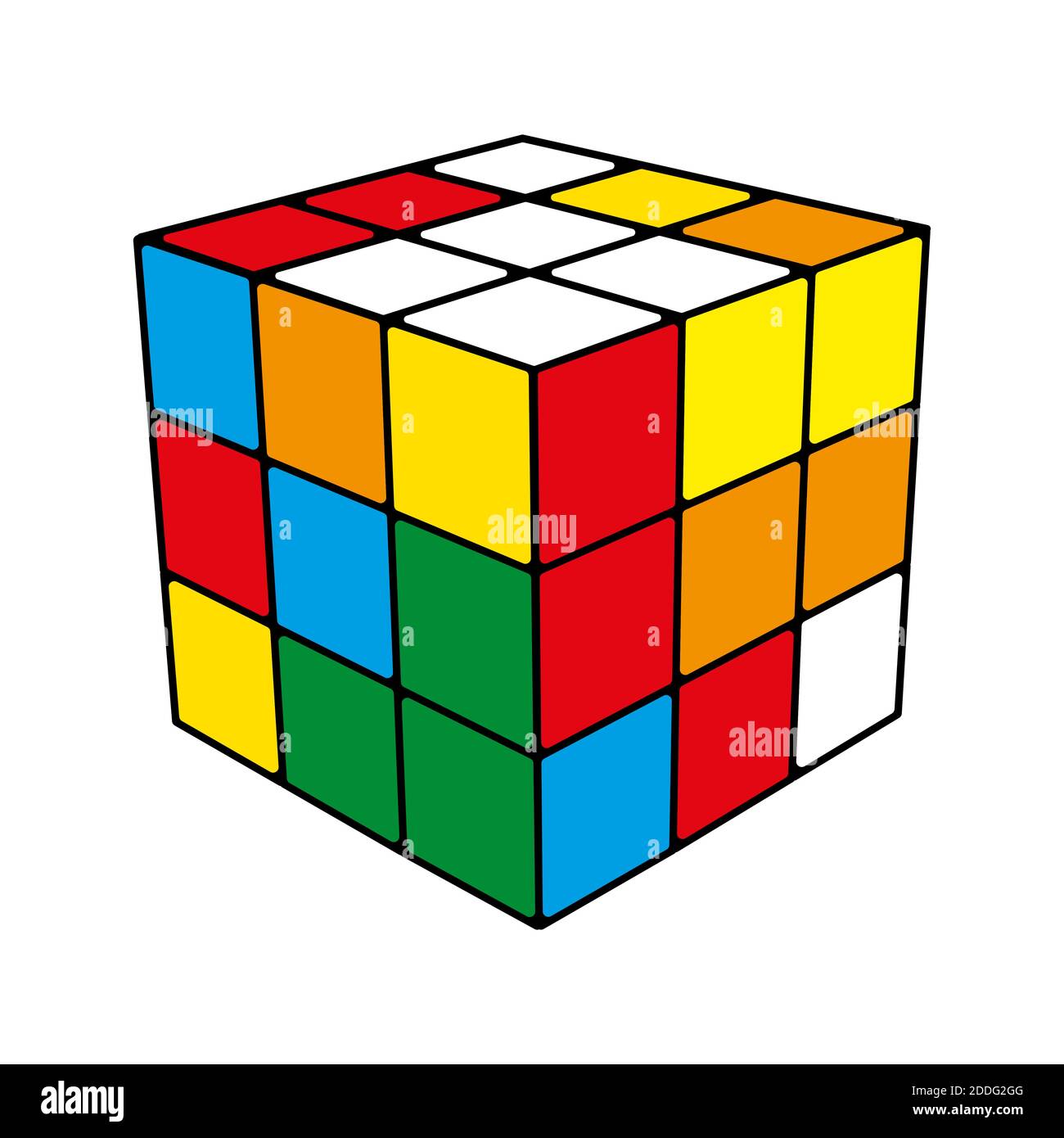 El cubo de Rubik en diferentes posiciones aisladas de forma realista.  Ilustración isométrica editorial. Rubik's Cube es un rompecabezas 3D  combinado, inventado en 1974 b Imagen Vector de stock - Alamy