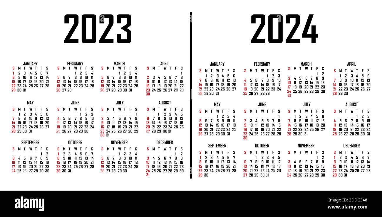 Calendario 2023 2024 Imágenes recortadas de stock - Alamy