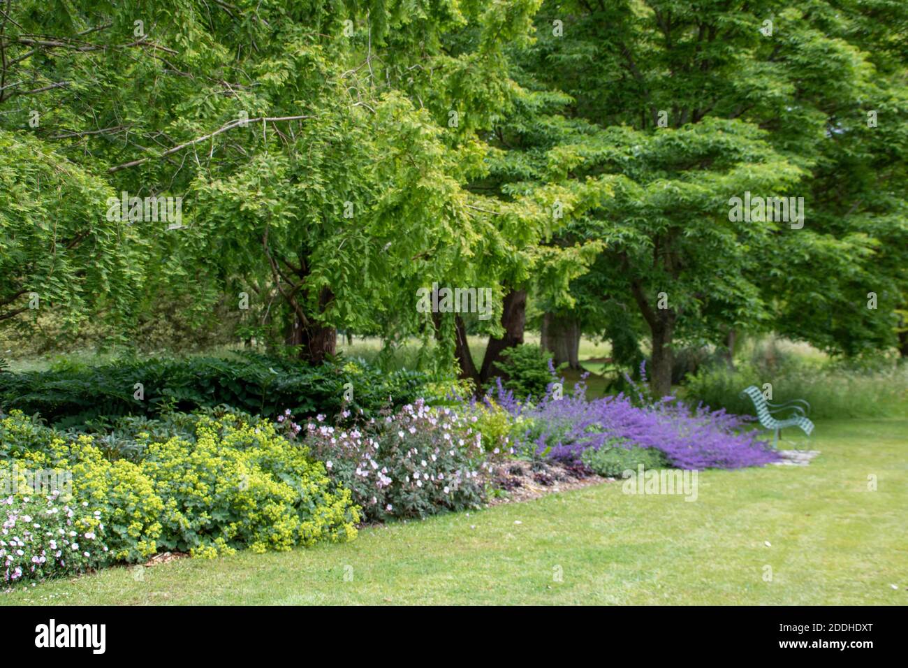 una bonita escena de jardín rural inglés Foto de stock