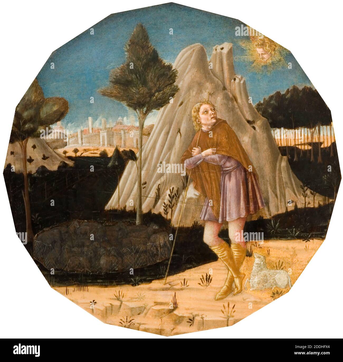 Ángel apareciendo a Joachim, 1500 por Matteo di Giovanni, Religión, Cristiano, Ángel, Renacimiento, Religión, Santo Foto de stock