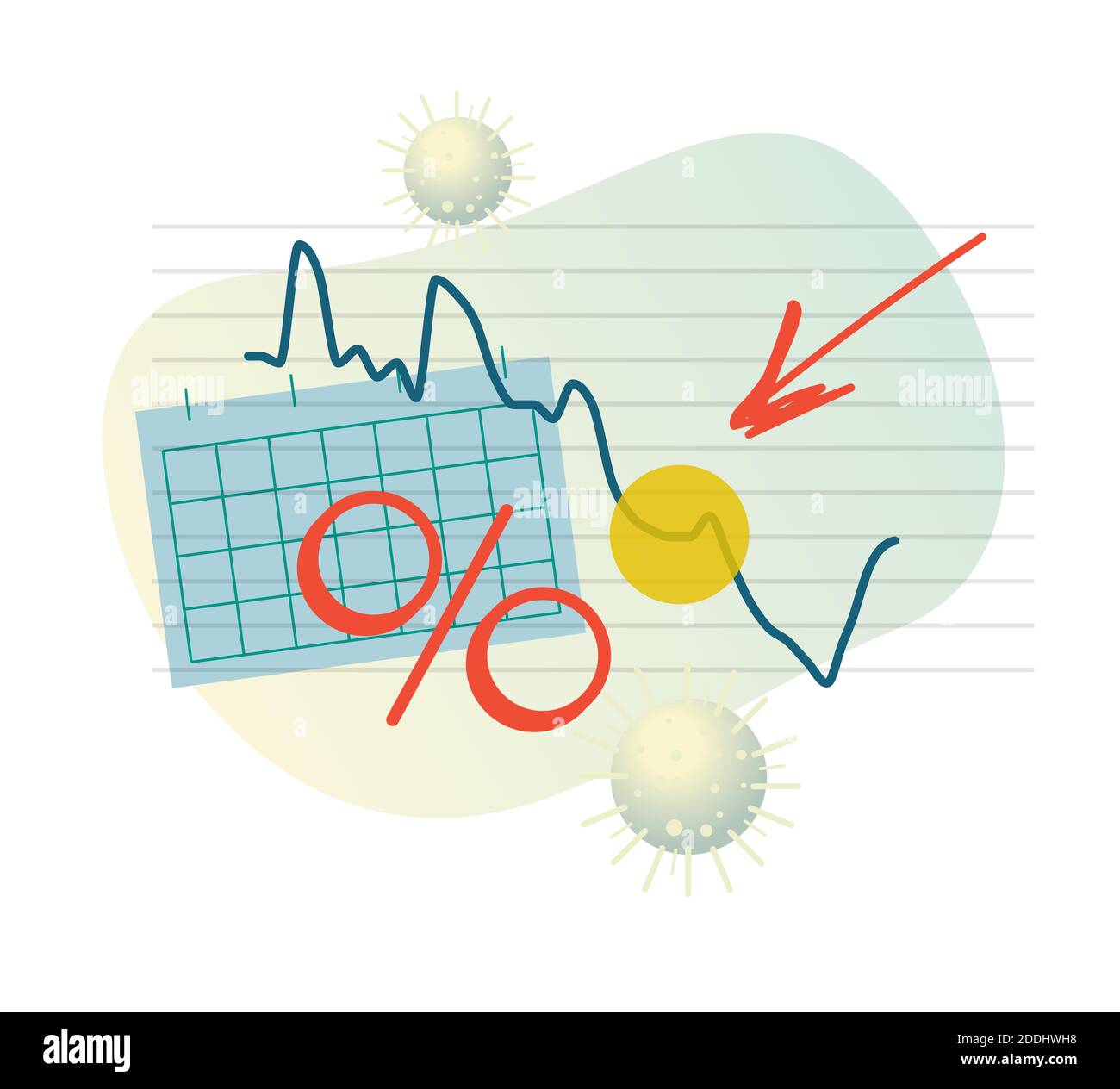 Impacto coronavirus en la economía - Ilustración abstracta como archivo EPS 10 Ilustración del Vector