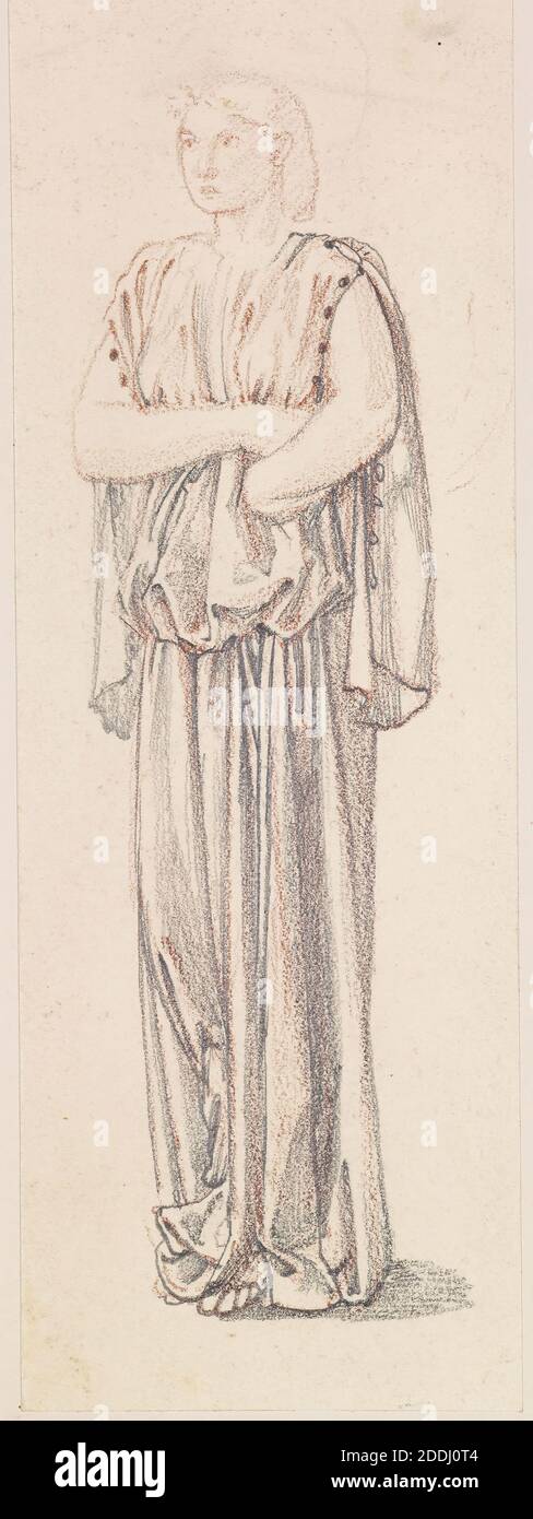 Serie St George, Estudio de una asistente femenina para 'la princesa dibuja el lote fatal', 1865-1866 Artista: Sir Edward Burne-Jones, Movimiento artístico, Pre-Raphaelite, dibujo, trabajos en papel Foto de stock